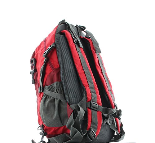 Franky Rucksack 14 Zoll Laptopfach RS10 – Hellrot Dunkelrot Grau - 4