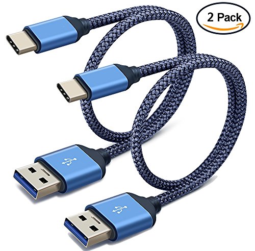 USB 3.0 auf USB C Kabel, Typ C Kabel kurz, Higoo 2 Pack Typ C Kabel 0.3M [1FT] kurz USB Typ C Rapid Sync + Schnelles Ladekabel für Android Samsung S8 + C7 C9 Pro Huawei Honor Blau