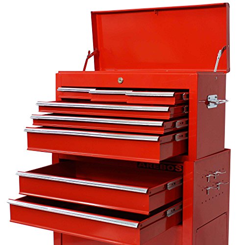 Werkstattwagen Werkzeugwagen Rollwagen mit Werkzeugkiste 9 Fächer - 6