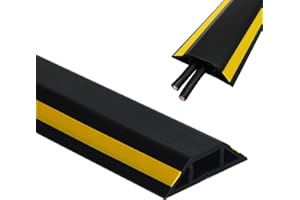 LAM-LORD Floor Cable Protector, 6.5 Ft (2 M) Heavy Duty Floor Cable Cover Flexible PVC Cuttable Wire Hider for Office, Home, Workshop, Warehouse, Garage, Protect Cables & Prevent a Trip Hazards