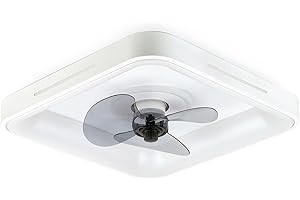 Noaton 14050W Hovland, Deckenventilator mit Beleuchtung, LED Dimmbar max 55 W, 3 Farbtemperaturen, Fernbedienung, Timer, Luftdurchsatz bis zu 15 m3/min, Durchmesser 50 cm, Weiß