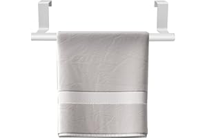 ZYFC Kitchen Towel Holder, Over Door Towel Bar, Over the Cabinet Towel Rail Over The Door Tea Towel Holder Towel Rack No Drilling, Anti-Slip Scratch-Protecting Stripe, Kitchen Bathroom Cupboards(23cm)