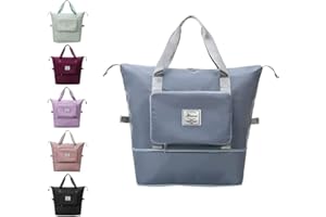 YAMEE Borsa da Viaggio Donna Uomo Regolabile Borsa Sportiva Leggera e Pieghevole Borsa Weekend Grande Borsa Tote Pieghevole Bagaglio Da Indossare Grande Capacità Resistente all'acqua