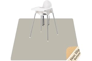 Baby stänkmatta för barnstol, 130 x 130 cm vattentät halkfri golvmatta | Återanvändbar polyesteryta, enkel daglig rengöring för smulor och spill, maskintvättbar för djupare rengöring