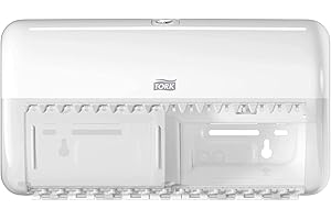 Tork Toilet Paper Roll Wall Mounted Dispenser White T4, Compact, Elevation Range, 557000