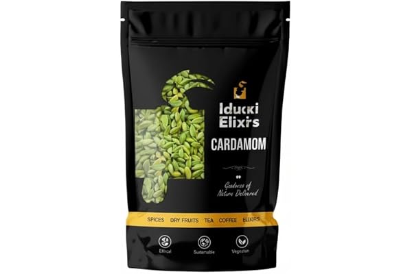 IDUKKI ELIXIRS Green Cardamom Whole (Elaichi) Big Size Well Cleaned (1 Kg)