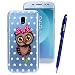 Produktbild Yokata Samsung Galaxy J3 2017 Hülle Transparent Glitzer Weiche Silikon Handyhülle Schutzhülle TPU Handy Tasche Schale Etui Weich Silicone Bumper Ultra Dünn Slim Schlank Durchsichtig Handytasche Glitter Bling Motiv Muster Premium Kratzfest Clear Backcover Schutz für Samsung Galaxy J3 2017 Case Cover + 1 x Kapazitive Feder - Die Blätter und die Eulen