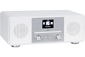 Oneconcept Radio Portable CD, Chaine HiFi, Poste Radio Numérique Dab/Dab+/FM et Streaming, Radio Portables Stéréo, Écran HCC, Radio FM, MP3, AUX, Alarme de Réveil, Télécommande, Alimentée au Secteur