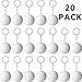 Price comparison product image Blulu 20 Pack White Golf Ball Keychains for Party Favors, School Carnival Reward, Party Bag Gift Fillers (Golf Ball Keychains, 20 Pack)