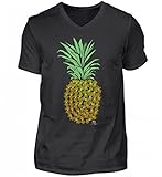 EBENBLATT Bike Bicycle Pineapple Fahrrad Ananas Geschenk Fahrradfahrer Mountainbike - Herren V-Neck Shirt