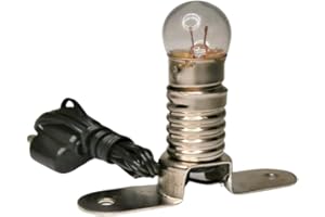 BELI-BECO Lampe graduée 435 pour maison de poupée ou crèche avec éclairage – Éclairage de crèche – Ampoule transparente avec douille E10 – 4,5 V – 0,2 A avec toron de 400 mm et double prise (noir)