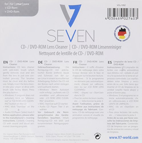 V7 Reinigungs CD für Laserlinsen in DVD und CD Spieler Player Linsenreiniger