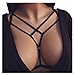 Produktbild Leey Damen Harness BH Bandage Bra Push Up BH Cage Bra Sexy Spaß Strappy Unterwäsche Trägerloser mit Tunnelzug für Abendkleider Ballkleider Brautkleider Pentagramm Bustier Verführerische (M, Schwarz)