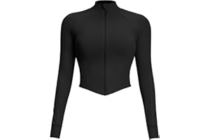 QUEENIEKE Women's Slim Fit Workout Jackets - Zip Up Cropped Yoga BBL Track Jacket Athletic Running Gym Tops