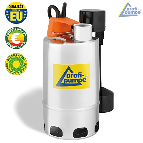 Preisvergleich Produktbild Flachsaugende Schmutzwasser Tauchpumpe DRAINAGEPUMPE FÄKALIENPUMPE TROPFKÖRPERPUMPE KLÄRANLAGENPUMPE Pumpe DRAIN-VORTEX-550-GM STAINLESS STEEL MAGNETIC FLOAT als Gartenpumpe zum Bewässern und als Kellerpumpe zum Entwässern mit Magnetischen Schwimmerschalter Regenfasspumpe, EU-Qualitätprodukt zum SONDERPREIS! RegentonnenPumpe Fasspumpe