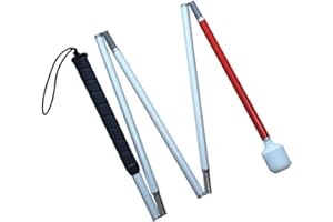 VISIONU - Bastón Plegable de Aluminio, 5 Secciones, con Bola giratoria