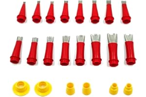 Veciado Boquilla Aplicadora de Calafateo de Acero Inoxidable, 22 Piezas, Pegamento para Calafateo, Herramienta de Acabado de Sellador de Silicona, Cocina y Cuarto de BañO