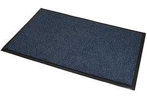 JVL – Resistente Antideslizante Barrera Puerta Suelo Mat – 80 x 140 cm, Color Azul/Negro