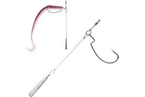 OJYDOIIIY Jika/Tokyo Rig (10/12 pièces) – Bas de ligne de pêche style Drop Shot avec hameçons EWG sans mauvaises herbes (0,3 cm, 16 cm, 1/4 cm, 3/8 1/56,7 g) | Hameçons et poids remplaçables