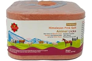 THE WORLDWIDE MINT Compressed Himalayan Animal Horse Lick 2.5 KG | Natural Pink Salt, with strong hanging Rope Suitable for all Animals 2.5 kg Salt l Product from Pakistan