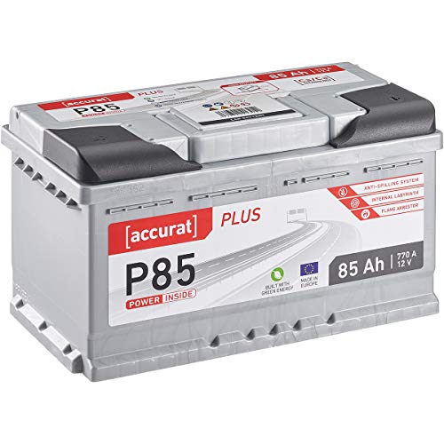 Accurat 85Ah 770A 12V Autobatterie Plus-Serie Starterbatterie Nass Batterie einsatzbereit (wartungsfrei)
