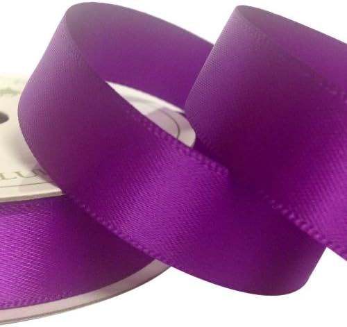 Three Kings 15 mm x 7 m Double Sided Satin Ribbon Roll, Purple