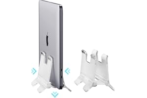 Hagibis Supporto Verticale per Laptop, Supporto per Notebook Regolabile, Staffa salvaspazio per MacBook Pro, Mac Mini, iPad, Surface, Samsung, Lenovo, Huawei, HP, Dell (PMMA trasparente)