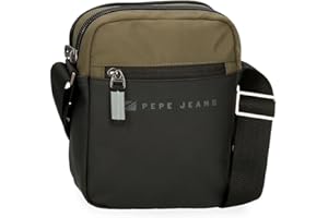 Pepe Jeans Jarvis Bandolera Verde 17x22x7,5 cms Piel Sintética y Poliéster L by Joumma Bags