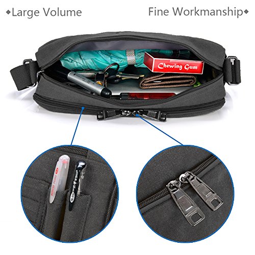 GSTEK Messenger Tasche Kuriertasche Umhängetasche Messenger Bag, Unisex Casual Vintage Stoff Rucksack - 3