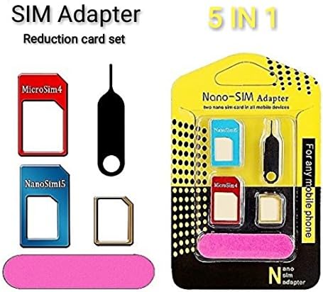 Sim Card Adapter, Click2u 5 in 1 Nano SIM Card Adapter Converter to Micro &amp; Standard SIM Card Adapter Kit for Tray Open Eject Pin Tool