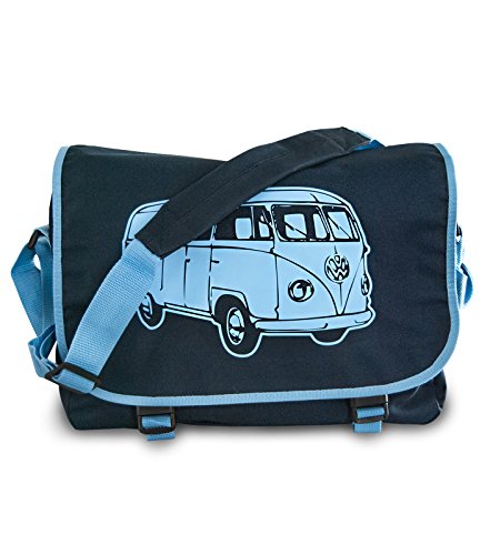 Preisvergleich Produktbild Messenger Bag "T1 Bus" Retro Schultertasche in Navy / Skyblue