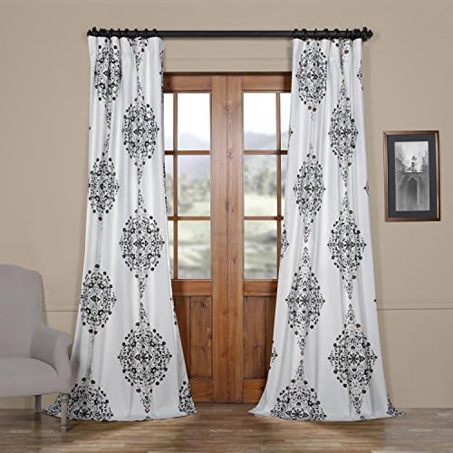 HPD Half Price DrapesPrinted Cotton Twill Curtain (1 Panel), Kerala Cocoa, 50 X 84