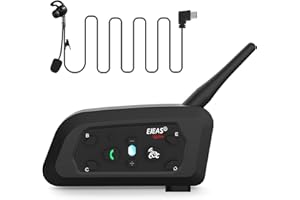 EJEAS Vnetphone Interphone Bluetooth professionnel pour arbitre de football, V6C Full Duplex 1200M sans fil BT Interphone avec haut-parleur Hi-Fi pour arbitres de football et de handball