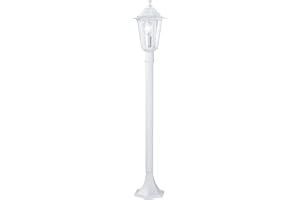 EGLO Utomhusgolvlampa Laterna 5, 1-lågig utomhusbelysning | golvlampa i aluminiumgjutning och glas, färg: vit, sockel: E27, IP44