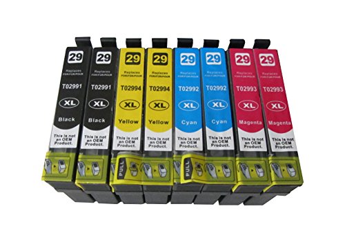 8 komp. XL Druckerpatronen schwarz für Epson XP-235 XP-245 XP-247 XP-332 XP-335 XP-342 XP-345 XP-432 XP-435 XP-442 XP-445 Epson 29XL