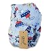 iZiv(TM) Newborn Nappy with 1 Thick Insert Infant Waterproof/Adjustable/Reusable/Washable Pocket Cloth Nappy Fit Babies 0-3 Years(Sea Sail)