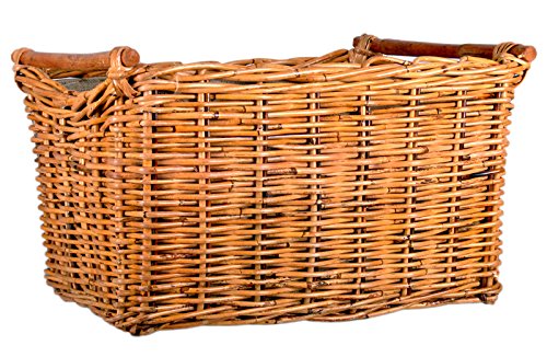 Kaminholzkorb Holzkorb „Rattan“ 53x38cm Höhe 33cm handgeflochten mit Jutefutter - 2