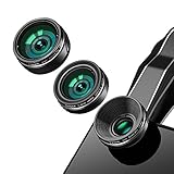 Conjunto profesional 3 en 1 de lentes para el teléfono; el conjunto contiene: 3 lentes para el teléfono (lente ojo de pez 230º, lente angular 0.65X, lente MACRO 15X), tres pinzas, una funda con enganche y una gamuza de microfibra para la limpieza. Las tres lentes distintas se adaptan a todo lo que se necesite y la funda permite proteger las lentes de daños y pérdida. Las tres prinzas son muy útiles a la hora de realizar cambios cuando se está tomando una fotografía.