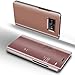 Produktbild FNBK Huawei Mate 10 Pro Hülle Spiegel Cover Mirror Case Flip Schutzhülle Roségold Handyhülle Wallet Handy PC Luxus Bumper Backcover Stand Stoßfest Bookstyle Männer Frauen Handytasche