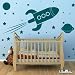 Large Rocket Ship Wall Stickers - Spaceship Planets Kids