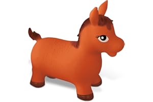 MONDO RIDE ON HORSE Toys cavalcabile per bambini-Cavallo Gonfiabile da Cavalcare-Animale saltellante-Alta qualità-09689, Colore Marrone, s, 9689
