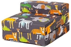 Ready Steady Bed Children Kids Fold Out Sleepover Z Bed Sofa | Toddler Single Folding Chair | Great for Playroom Bedroom Living Room | Lightweight & Comfy (Africa)