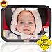Produktbild TDP24® Autospiegel Baby - Rückspiegel Baby Auto - Bruchsicherer Rücksitzspiegel für Babys - Spiegel Auto Baby - Baby on board Schild + E-Book - Größe 24,5 x 17,5 cm - Farbe Schwarz