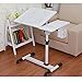 Produktbild Qisheng Laptop Schreibtisch Tisch Portable Tisch höhenverstellbar und Neigung mit Rollen und Belüftungsöffnungen über Schlafsofa Tisch (weiße)