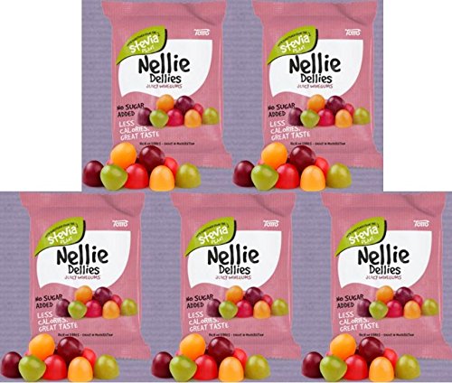 5 x TOMS NELLIE DELLIES JUICY WINEGUMS STEVIA FRUCHTWEINGUMMI ZUCKERFREI 90g Incl. Goodie von Flensburger Handel