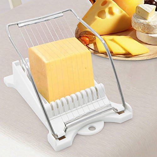 Lunch Meat Slicer-LovezZ Soft Food Cutter with 10 Cutting Wire in Stainless Steel in white