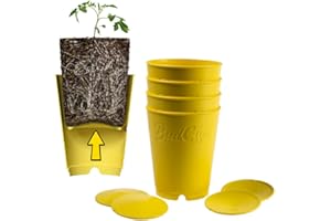 BudTrainer BudCups for Optimal Gardening | 4pk | 16oz Nursery Pots | Removable Bottom Plate for Easy & Shock-Free Transplant | Triple Drainage for Water Control to Prevent Root Rot | Durable, Reusable