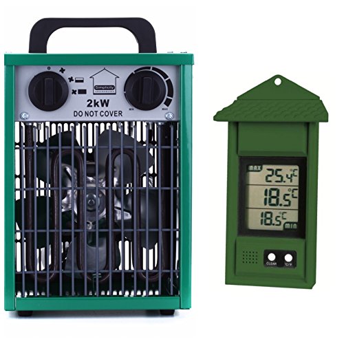 Simplicity Heater Set 2kW Greenhouse fan heater + Digital max/min