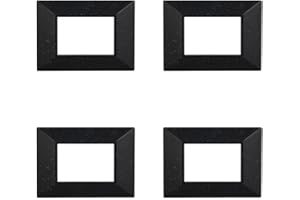 ZOREI 4 Pezzi Placche Compatibile Con Bticino Axolute, Placche Plastica Quadrata, Stile Piramide (3 Posti/Moduli,Nero Brillante)