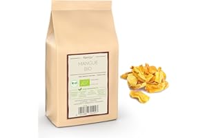 Kamelur mangue séchée bio, non sulfurée et non sucrée sans sucre 1 kg (Lot de 1)